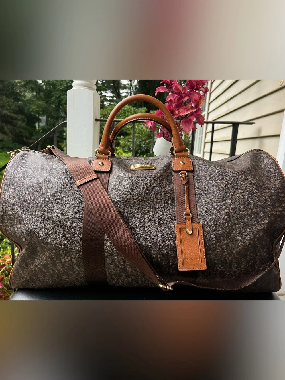 Michael Kors Dark Brown Monogram Weekend Duffle bag